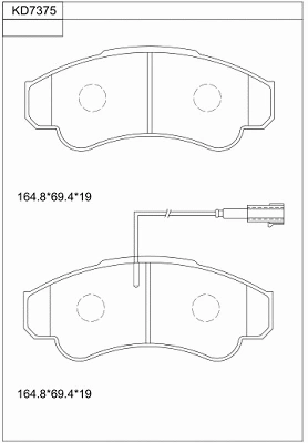 Brake Pad Set, disc brake (KD7375)