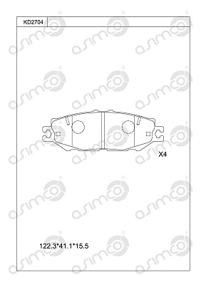 Brake Pad Set, disc brake (KD2704)