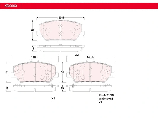 Brake Pad Set, disc brake (KD9093)