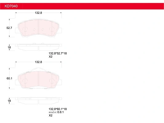 Brake Pad Set, disc brake (KD7040)