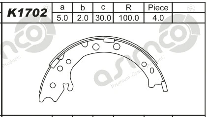 Brake Shoe Set (K1702)