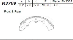 Brake Shoe Set (K3709)