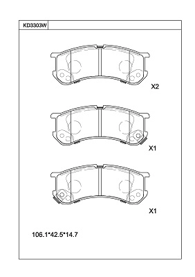 Brake Pad Set, disc brake (KD3303W)