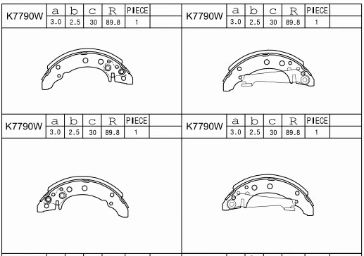 Brake Shoe Set (K7790W)
