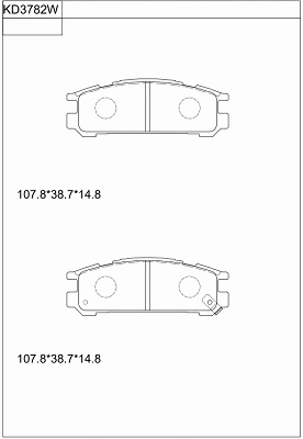 Brake Pad Set, disc brake (KD3782W)