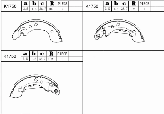 Brake Shoe Set (K1750)