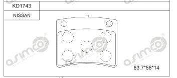 Brake Pad Set, disc brake (KD1743)