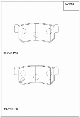 Brake Pad Set, disc brake (KD9762)