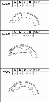 Brake Shoe Set (K9000)