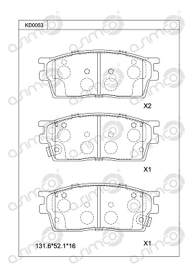 Brake Pad Set, disc brake (KD0053)