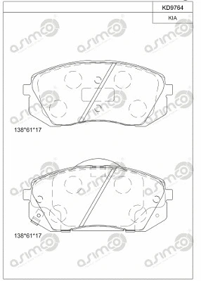Brake Pad Set, disc brake (KD9764)