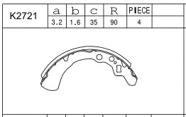 Brake Shoe Set (K2721)