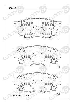 Brake Pad Set, disc brake (KD3033)
