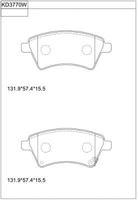 Brake Pad Set, disc brake (KD3770W)