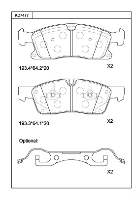 Brake Pad Set, disc brake (KD7477)