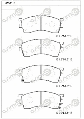 Brake Pad Set, disc brake (KD3601F)