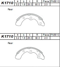 Brake Shoe Set (K1710)