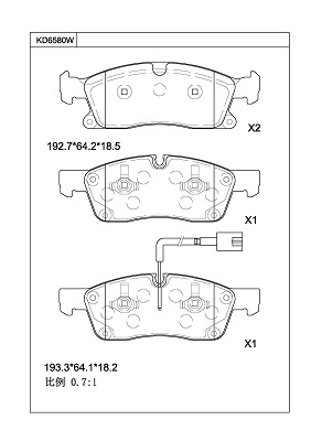 Brake Pad Set, disc brake (KD6580W)