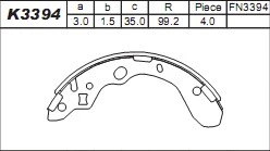 Brake Shoe Set (K3394)