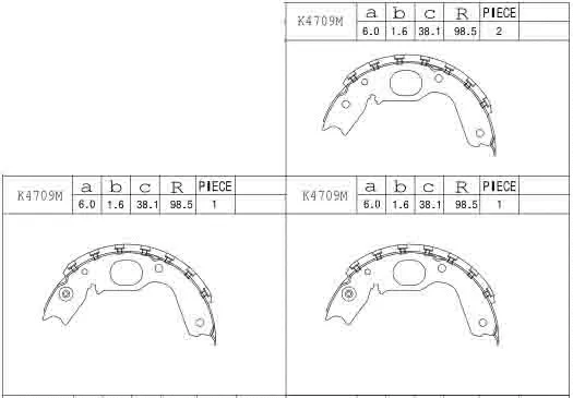 Brake Shoe Set (K4709M)