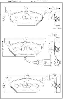 Brake Pad Set, disc brake (KD7726)