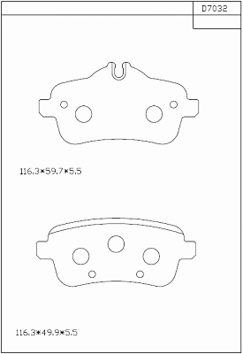 Brake Pad Set, disc brake (KD7032)
