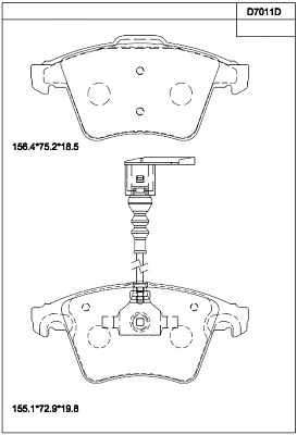 Brake Pad Set, disc brake (KD7011D)