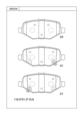 Brake Pad Set, disc brake (KD6134)