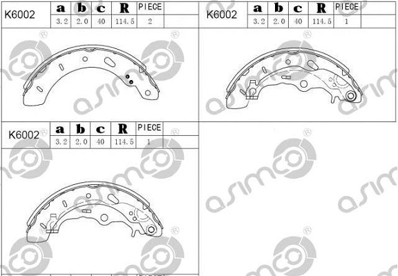 Brake Shoe Set (K6002)