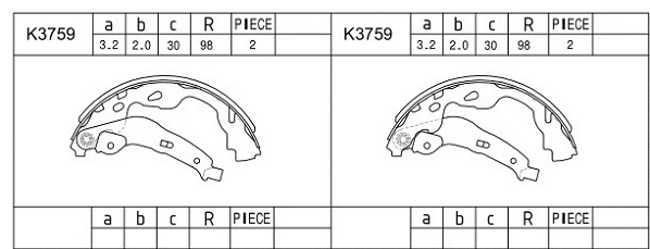 Brake Shoe Set (K3759)