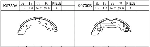 Brake Shoe Set (K0730)
