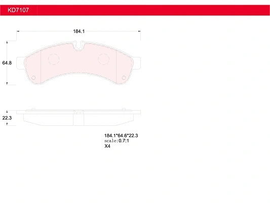 Brake Pad Set, disc brake (KD7107)