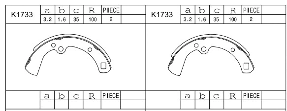 Brake Shoe Set (K1733)