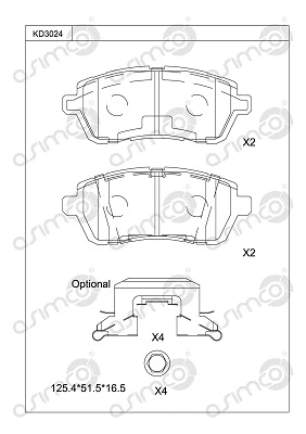 Brake Pad Set, disc brake (KD3024)