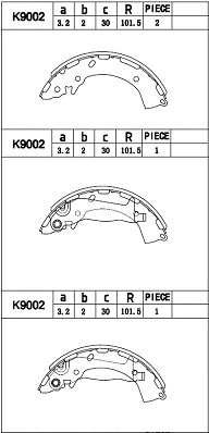 Brake Shoe Set (K9002)