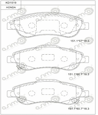 Brake Pad Set, disc brake (KD1519)