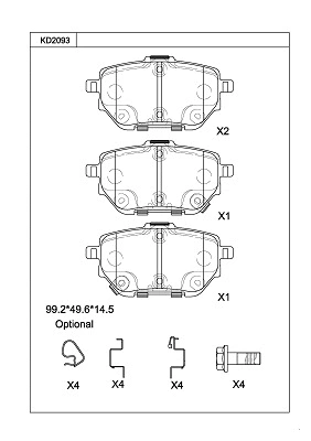 Brake Pad Set, disc brake (KD2093)