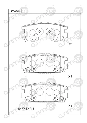 Brake Pad Set, disc brake (KD0740)