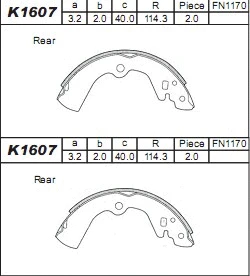 Brake Shoe Set (K1607)