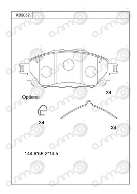 Brake Pad Set, disc brake (KD2082)