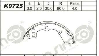 Brake Shoe Set (K9725)