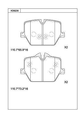 Brake Pad Set, disc brake (KD6235)