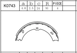 Brake Shoe Set, parking brake (K0743)