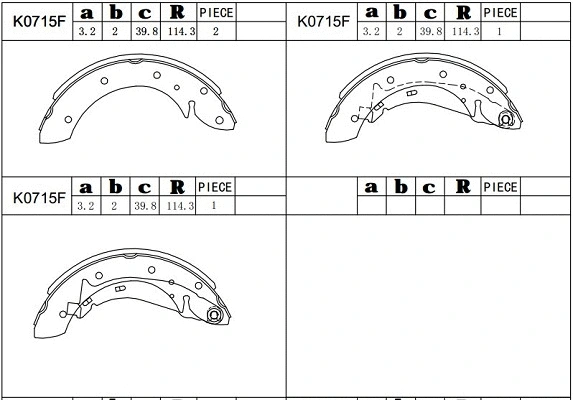 Brake Shoe Set (K0715F)