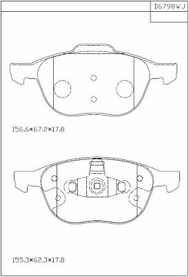 Brake Pad Set, disc brake (KD6798W)