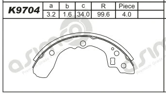 Brake Shoe Set (K9704)