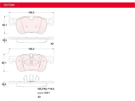 Brake Pad Set, disc brake (KD7284)