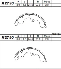 Brake Shoe Set (K2790)