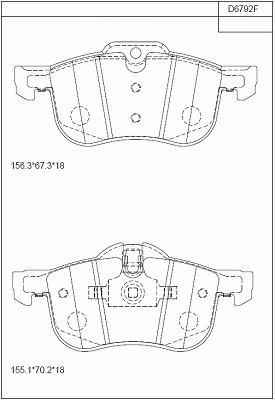 Brake Pad Set, disc brake (KD6792F)