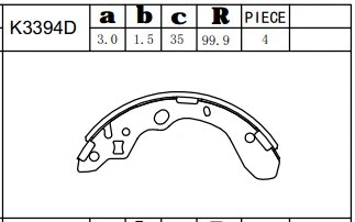 Brake Shoe Set (K3394D)
